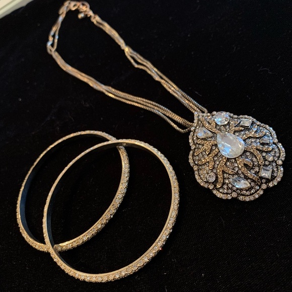 🆕🔥Oversize Shiny Crystals Necklace Jewel - Picture 5 of 5